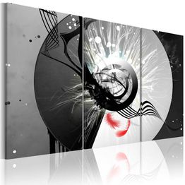 Canvas-taulu Artgeist Metal circle & red feathers, eri kokoja