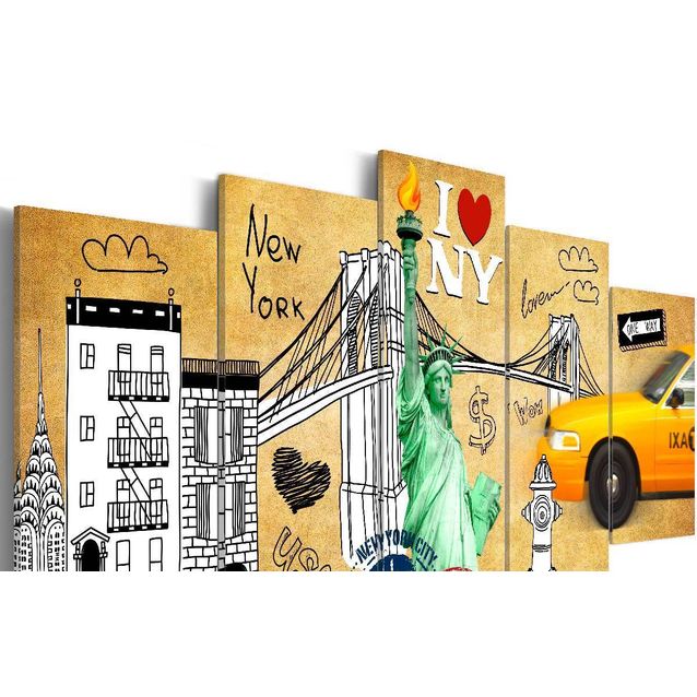 Taulu Artgeist I love New Jork City, eri kokoja