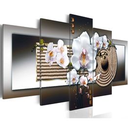 Canvas-taulu Artgeist Orchid and zen garden - brown, eri kokoja