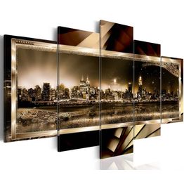 Canvas-taulu Artgeist New York: Starry night - sepia, eri kokoja