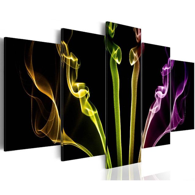 Taulu Artgeist Moniväriset raidat, 5-osainen, eri kokoja