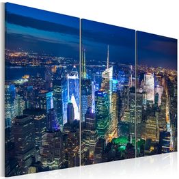 Canvas-taulu Artgeist Bird's eye view of New York City by night , eri kokoja