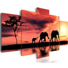 Canvas-taulu Artgeist African elephants family, eri kokoja