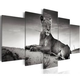 Canvas-taulu Artgeist Lioness in a desert, eri kokoja