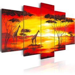 Canvas-taulu Artgeist Kirahvit auringonlaskussa, eri kokoja