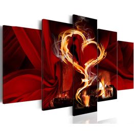 Canvas-taulu Artgeist Flames of love: heart, eri kokoja