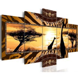 Canvas-taulu Artgeist African giraffes, eri kokoja