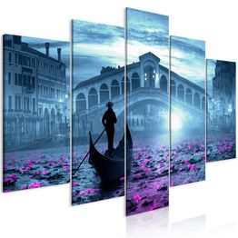 Canvas-taulu Artgeist Magic Venice Blue, 5-osainen, leveä, eri kokoja