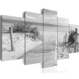 Canvas-taulu Artgeist Morning on the beach - black and white, eri kokoja