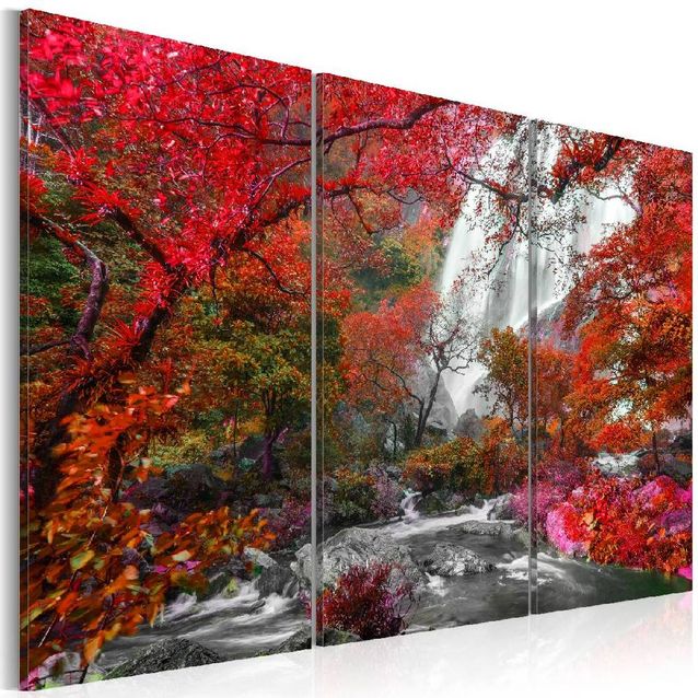 Taulu Artgeist Beautiful Waterfall: Autumnal Forest, eri kokoja