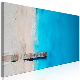 Canvas-taulu Artgeist Sea and Wooden Bridge Blue, 1-osainen, kapea, eri kokoja