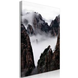Canvas-taulu Artgeist Fog Over Huang Shan, 1-osainen, pystysuuntainen, eri kokoja