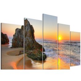 Canvas-taulu Artgeist Meeting at Sunset, 5-osainen, leveä, eri kokoja