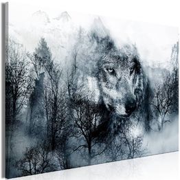 Canvas-taulu Artgeist Mountain Predator mustavalkoinen, 1-osainen, leveä, eri kokoja