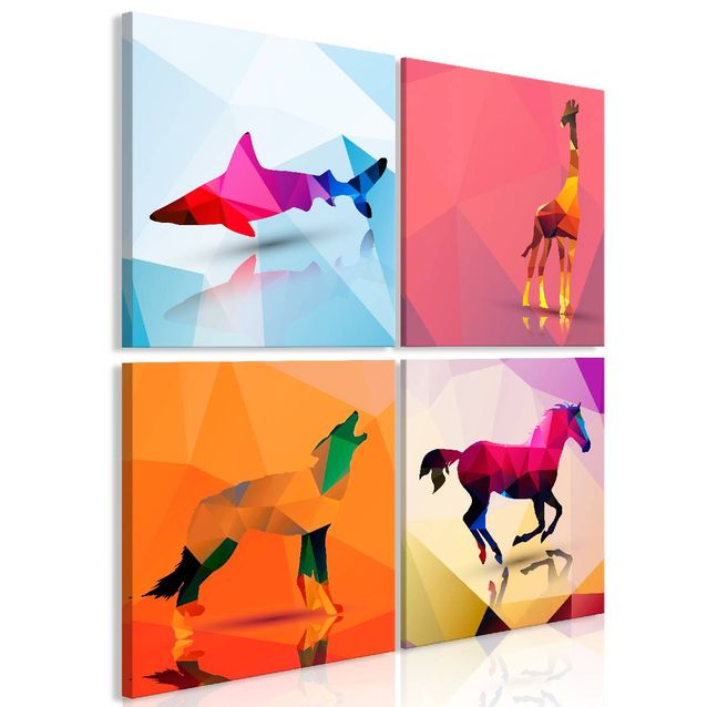 Taulu Artgeist Geometric Animals, 4-osainen, eri kokoja