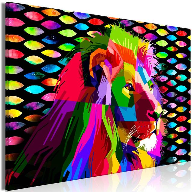 Taulu Artgeist Rainbow Lion, 1-osainen, leveä, eri kokoja