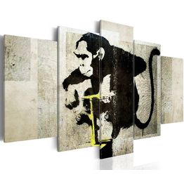 Canvas-taulu Artgeist Monkey TNT Detonator - Banksy , eri kokoja