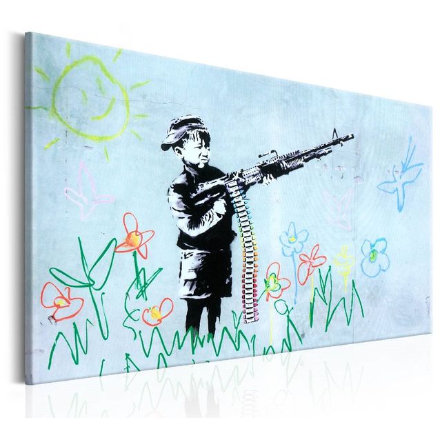 Taulu Artgeist Boy with Gun by Banksy, eri kokoja