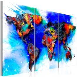 Canvas-taulu Artgeist Rainbow map, 3-osainen, eri kokoja