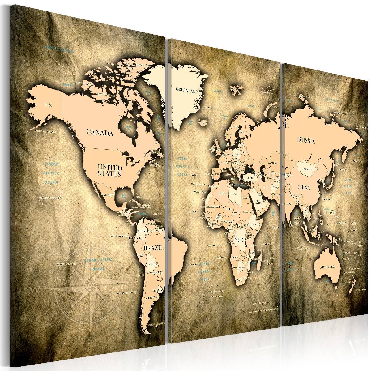 Taulu Artgeist World Map: The Sands of Time  80x120cm