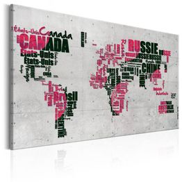 Canvas-taulu Artgeist World Map: The French Connection, eri kokoja