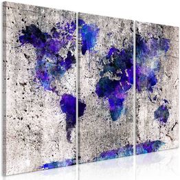 Canvas-taulu Artgeist World Map: Ink Blots, 3-osainen, eri kokoja