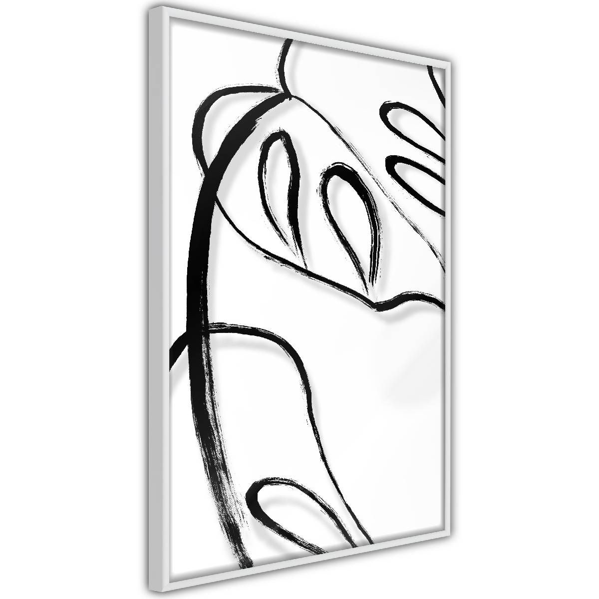 Juliste Artgeist White Monstera musta kehys 60x40cm