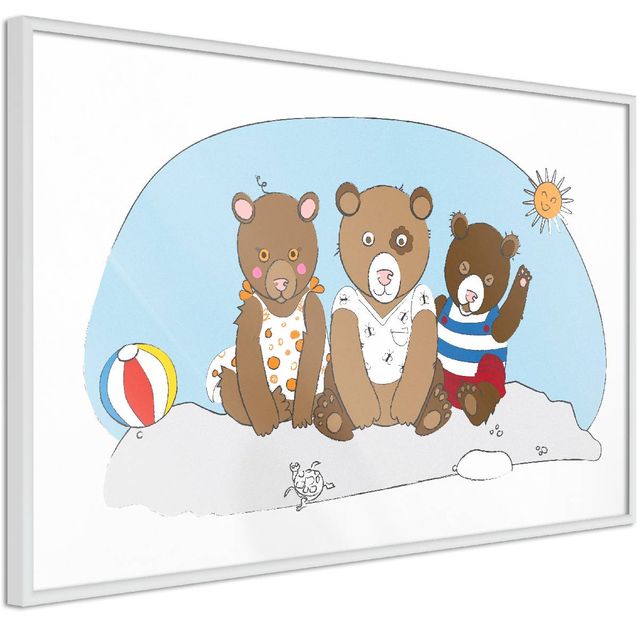 Juliste Artgeist Teddy Bears on the Beach kehyksillä eri kokoja