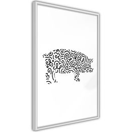 Juliste Artgeist Black and White Piggy kehyksillä eri kokoja