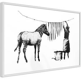 Juliste Artgeist Banksy: Washing Zebra kehyksillä eri kokoja