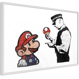 Juliste Artgeist Banksy: Mushroom Picker kehyksillä eri kokoja