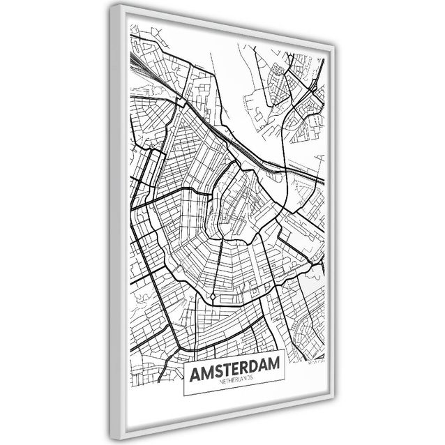 Juliste Artgeist Map of Amsterdam kehyksillä eri kokoja