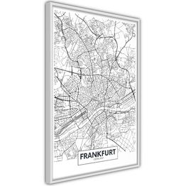 Juliste Artgeist Map of Frankfurt kehyksillä eri kokoja