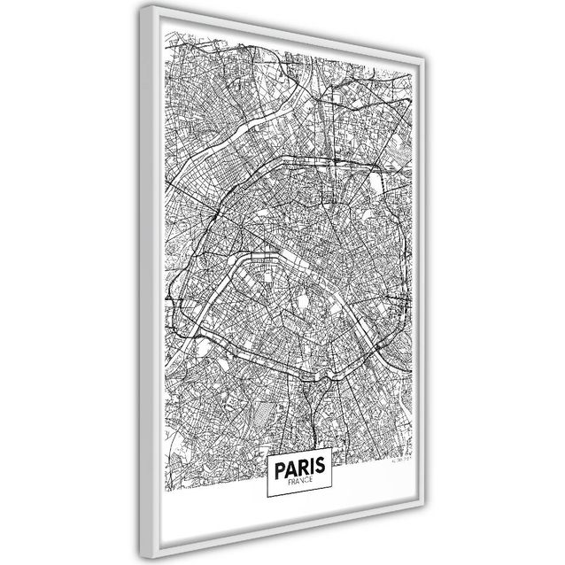 Juliste Artgeist Map of Paris kehyksillä eri kokoja