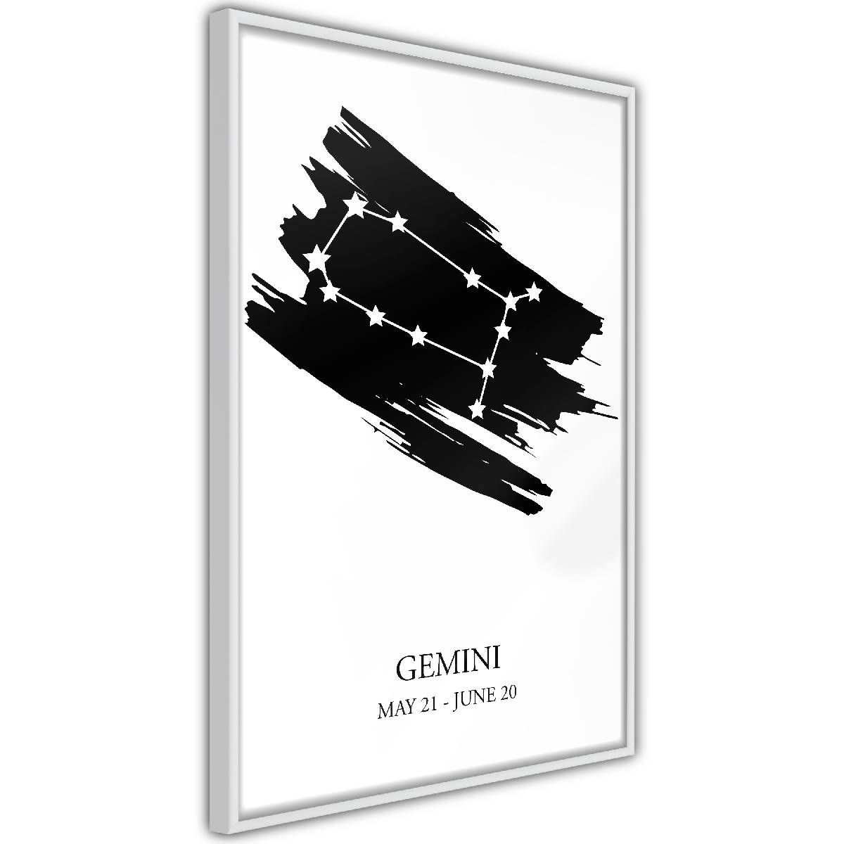 Juliste Artgeist Zodiac Signs: Gemini kullanvärinen kehys 45x30cm