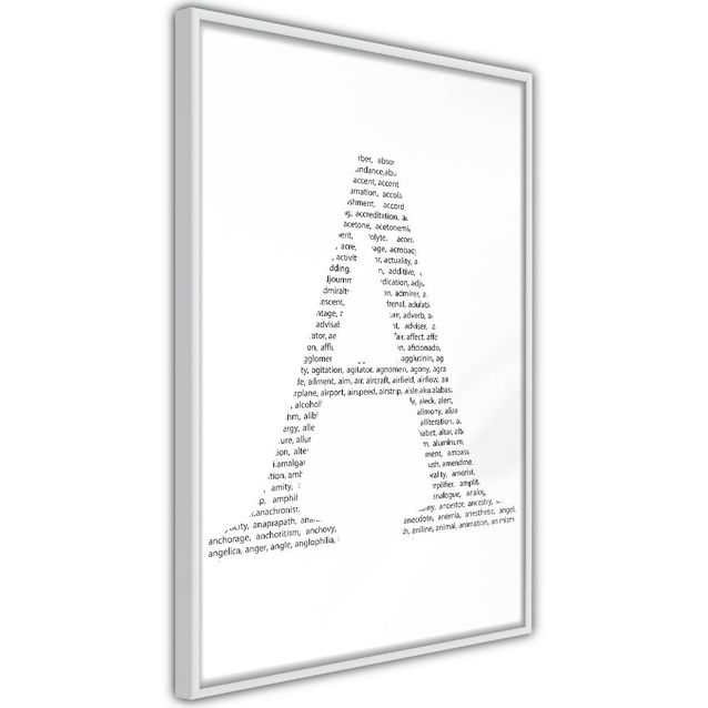 Juliste Artgeist Letter A kehyksillä eri kokoja