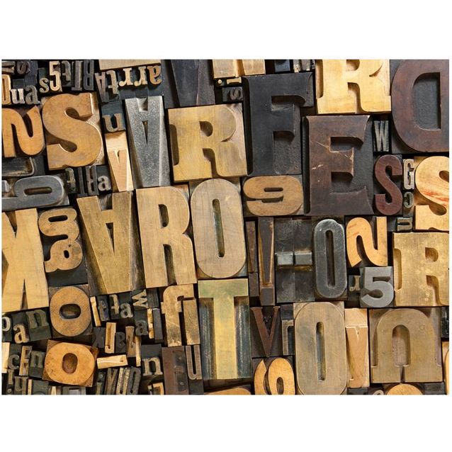 Kuvatapetti Artgeist Puiset kirjaimet eri kokoja