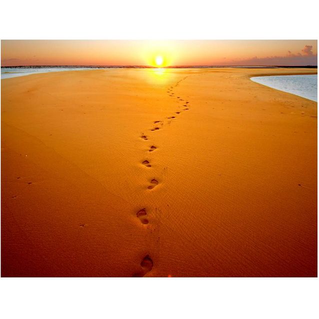 Kuvatapetti Artgeist Jalanjäljet ​​hiekkassa eri kokoja