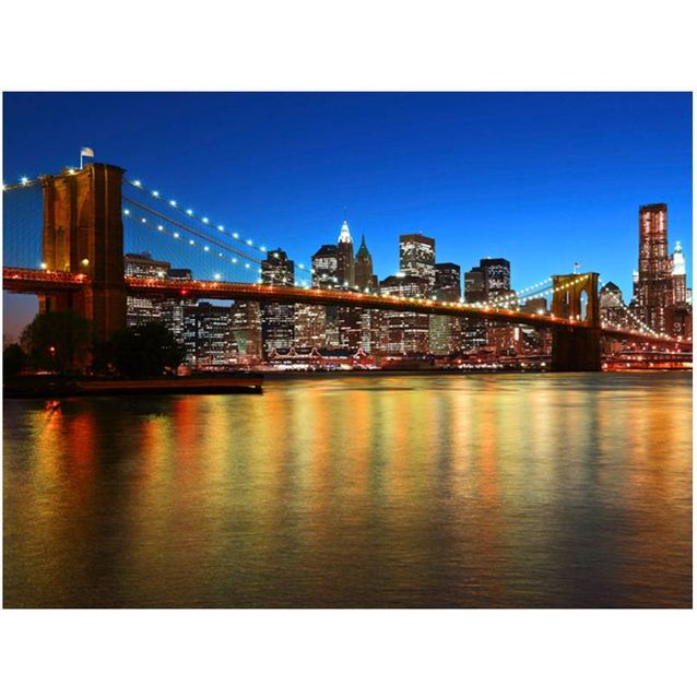 Kuvatapetti Artgeist Dusk at Brooklyn Bridge eri kokoja