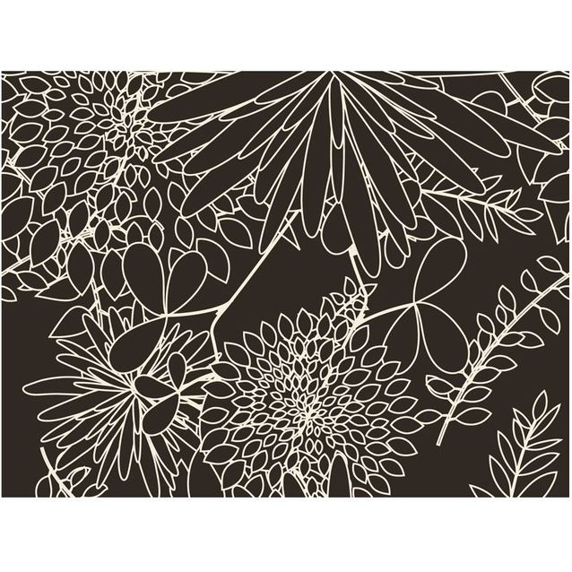 Kuvatapetti Artgeist Musta ja valkoinen kukkatausta eri kokoja