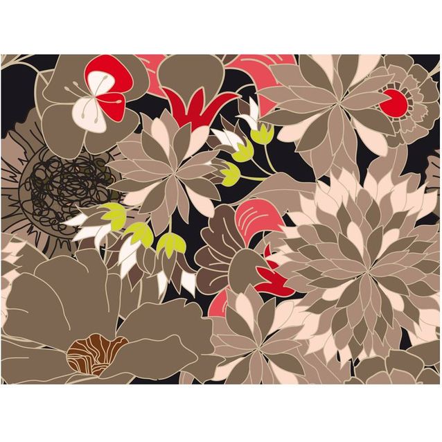 Kuvatapetti Artgeist floral design - gray eri kokoja