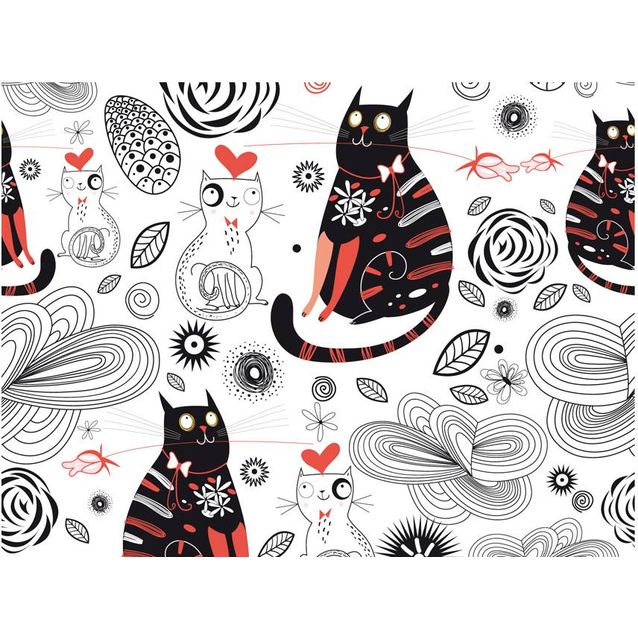 Kuvatapetti Artgeist Rakastuneet kissat eri kokoja