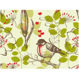 Kuvatapetti Artgeist Lintujen ja liljat - vintage eri kokoja