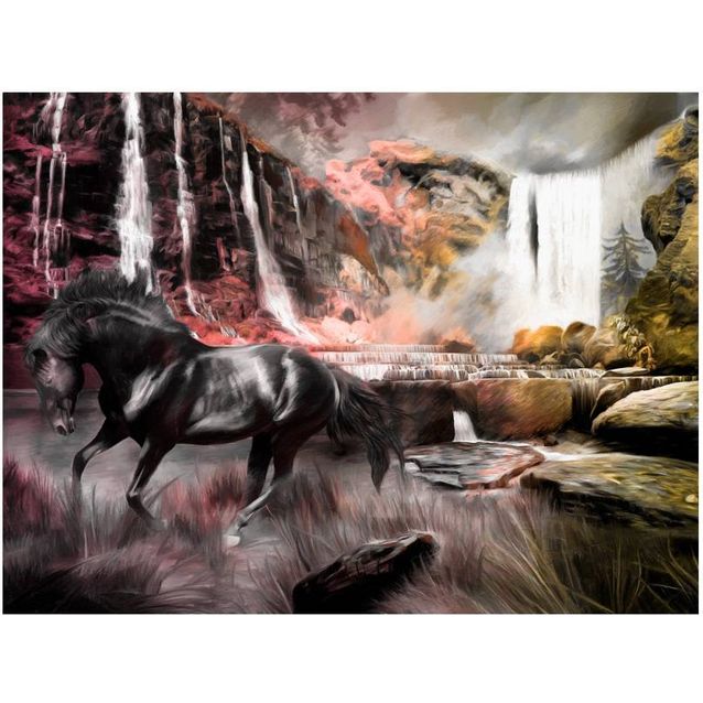 Kuvatapetti Artgeist Musta hevonen eri kokoja