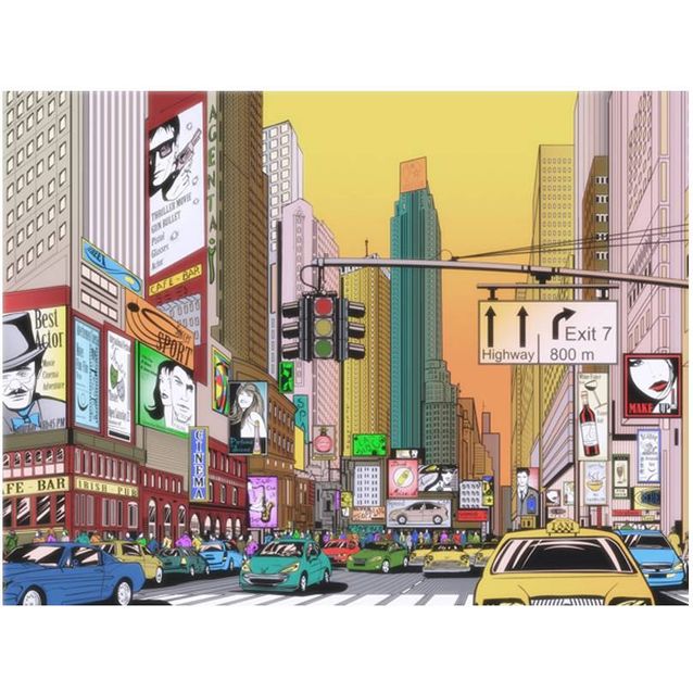 Kuvatapetti Artgeist Ruuhka - NY eri kokoja