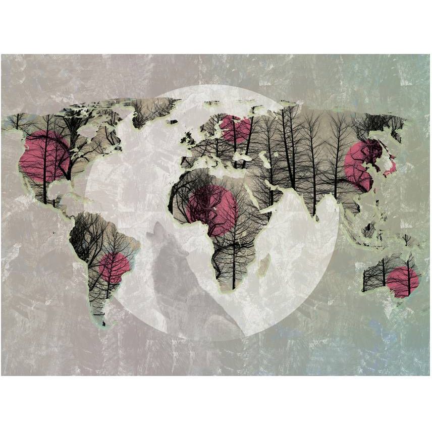 Kuvatapetti Artgeist Map of the World - Howling to the moon 193x250cm