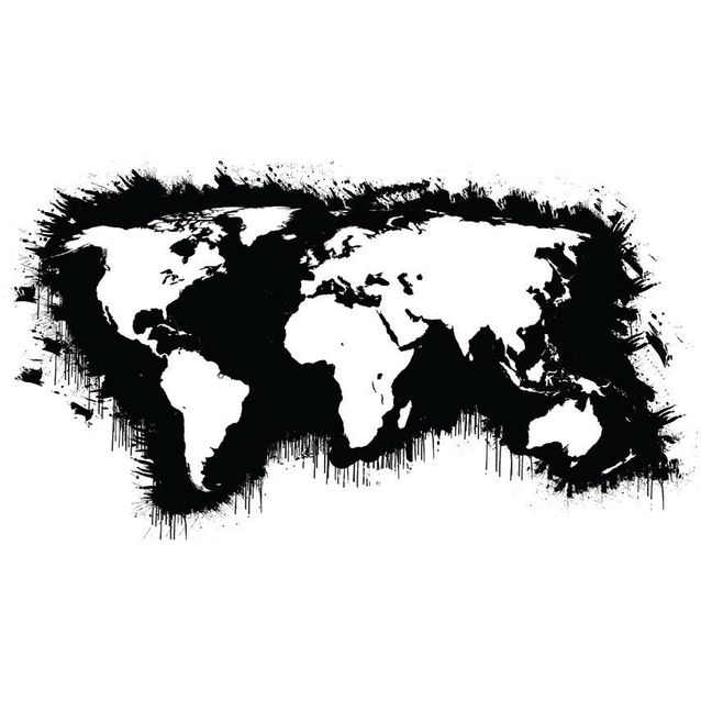 Kuvatapetti Artgeist Valkoiset mantereet musta valtameret eri kokoja