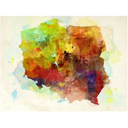 Kuvatapetti Artgeist Puolan kartta eri kokoja