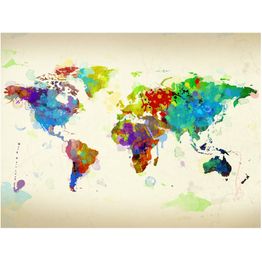 Kuvatapetti Artgeist Paint splashes map of the World eri kokoja