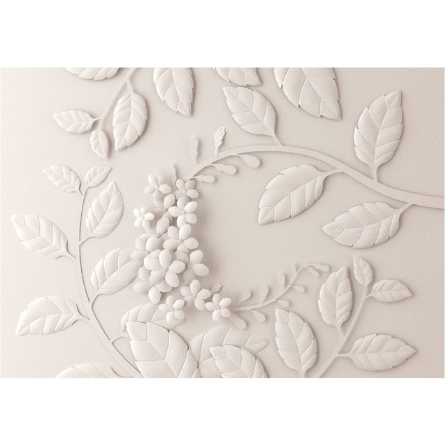 Kuvatapetti Artgeist Paper Flowers Cream eri kokoja
